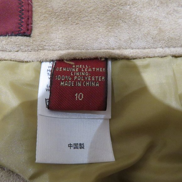 VINTAGE EDDIE BAUER Seattle Suede Washable Leather Midi Skirt Sz 10 Boho Granola - Picture 14 of 14